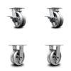 Service Caster 5 Inch Kingpinless V Groove Semi Steel Wheel Caster Brakes 2 Rigid SCC, 2PK SCC-KP30S520-VGR-SLB-2-R-2